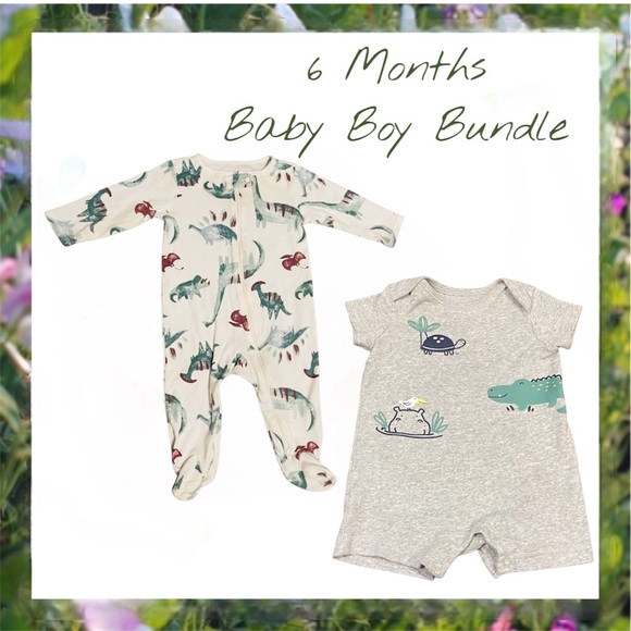 Carter's Other - Carter's 6 Months Baby Boy Bundle of 2 - “Dinosaur” Sleeper and “Reptile” Romper